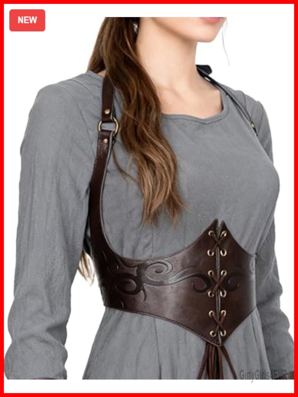 Faux Leather Corset Belt Viking Renaissance Waist Cincher